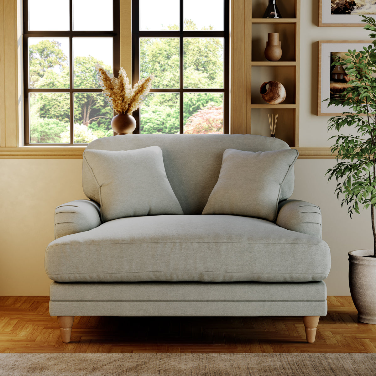 Bampton Snuggle Armchair Sky Oak Feet from Roseland Furniture