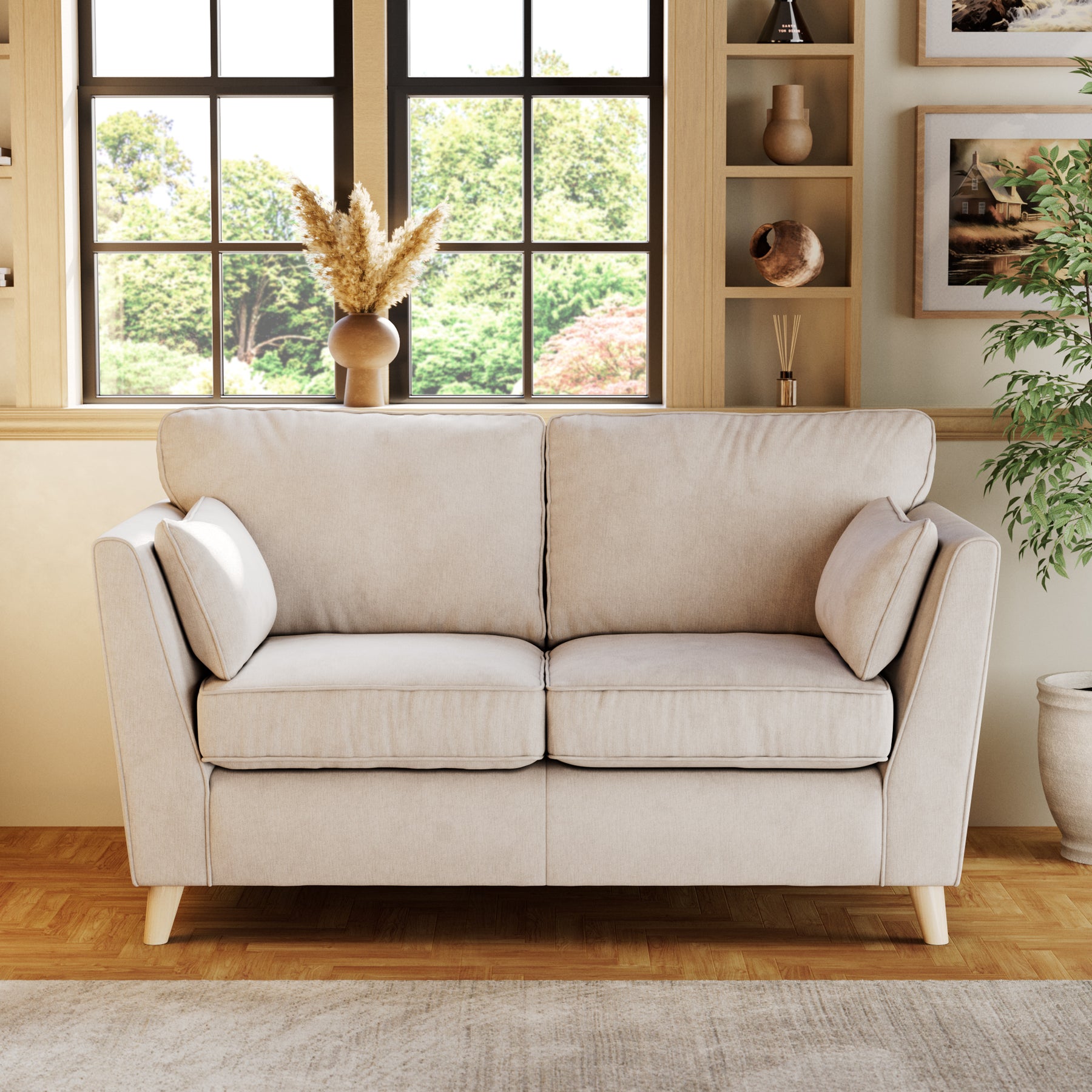 Osten 2 Seater Sofa Stone Oak Feet from Roseland Furniture