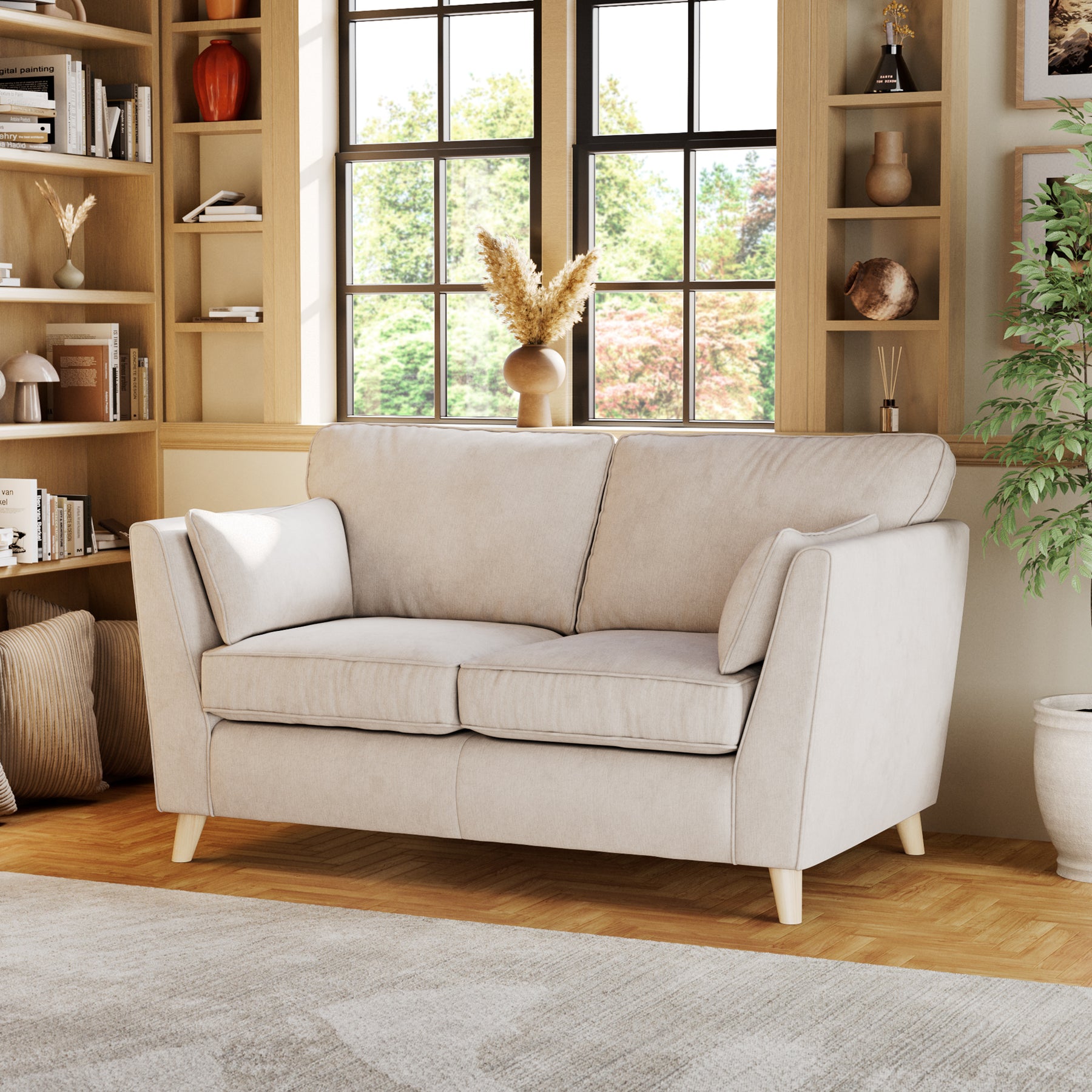 Osten 2 Seater Sofa Stone Oak Feet from Roseland Furniture