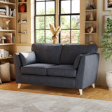 Osten 2 Seater Sofa Navy Oak Feet from Roseland Furniture
