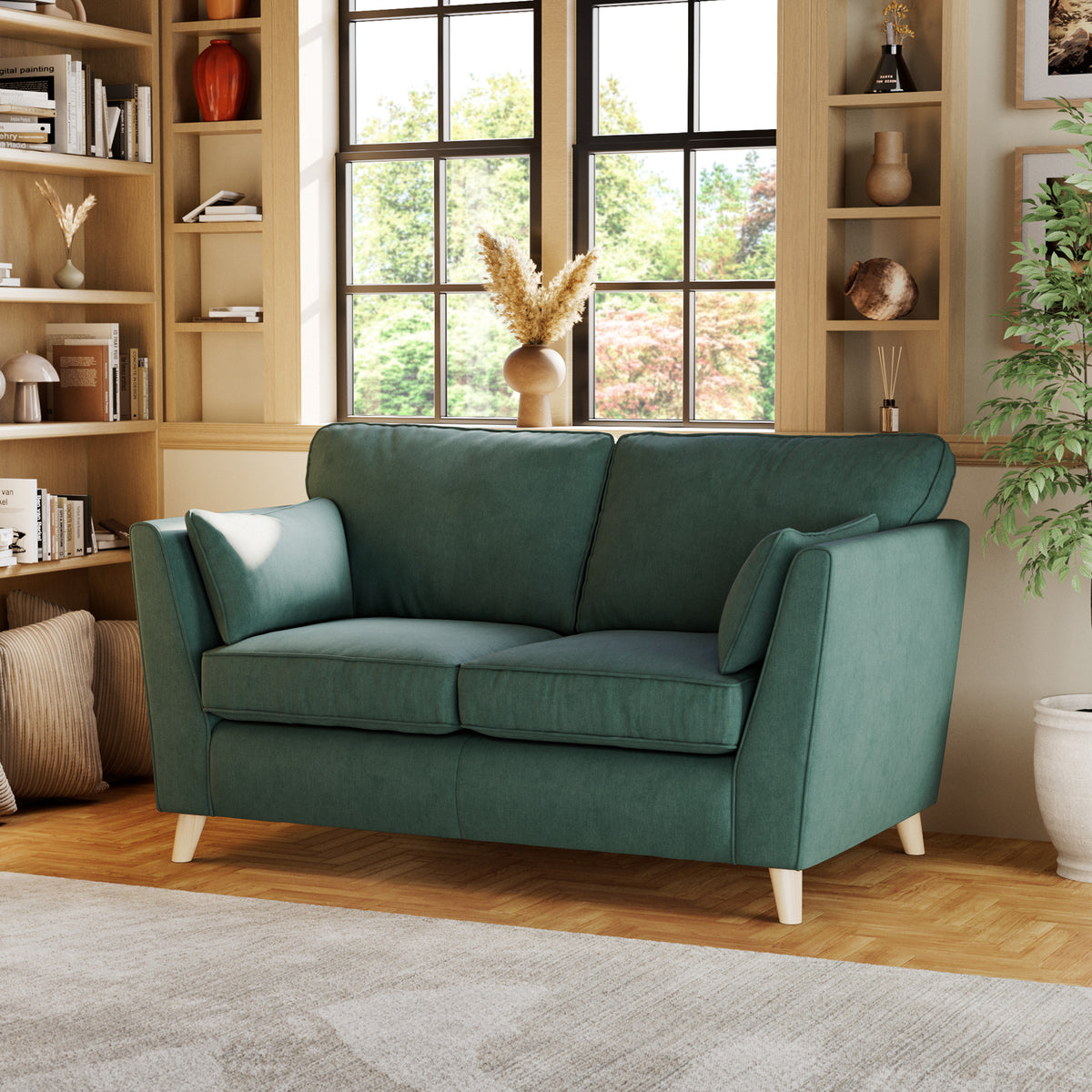 Osten 2 Seater Sofa Ocean Oak Feet from Roseland Furniture