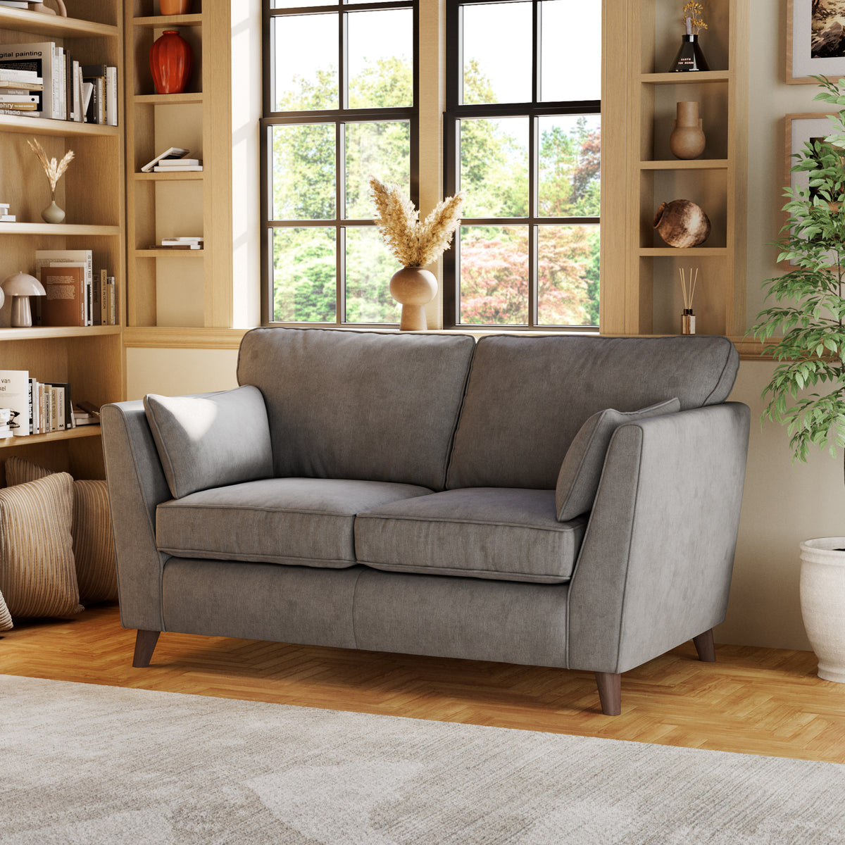 Osten 2 Seater Sofa Pewter Beech Feet from Roseland Furniture