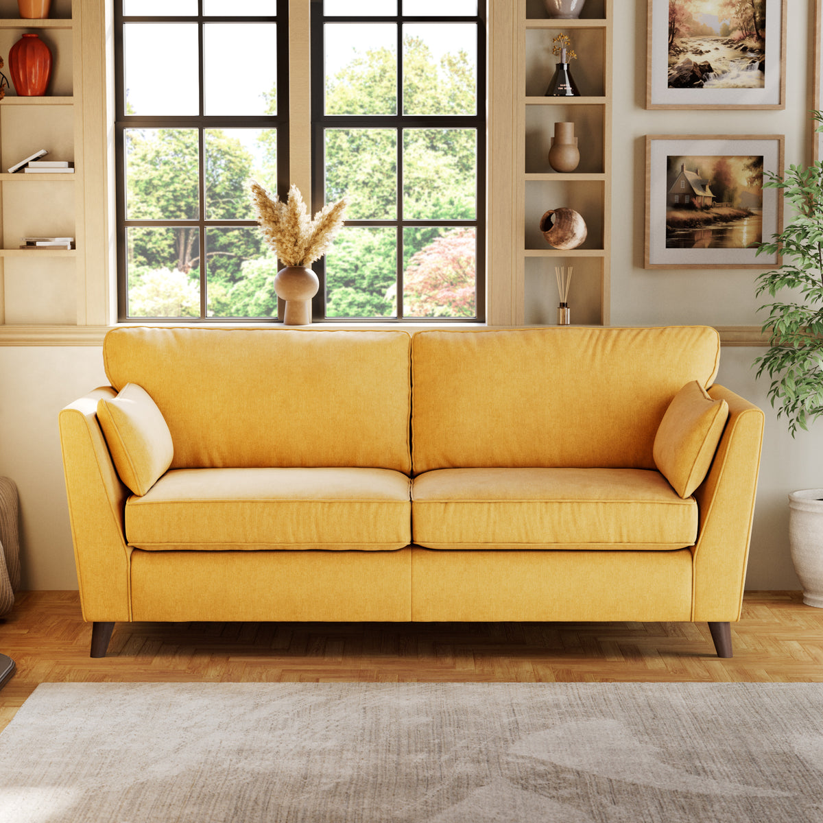Osten 3 Seater Sofa Lemon Beech Feet from Roseland Furniture