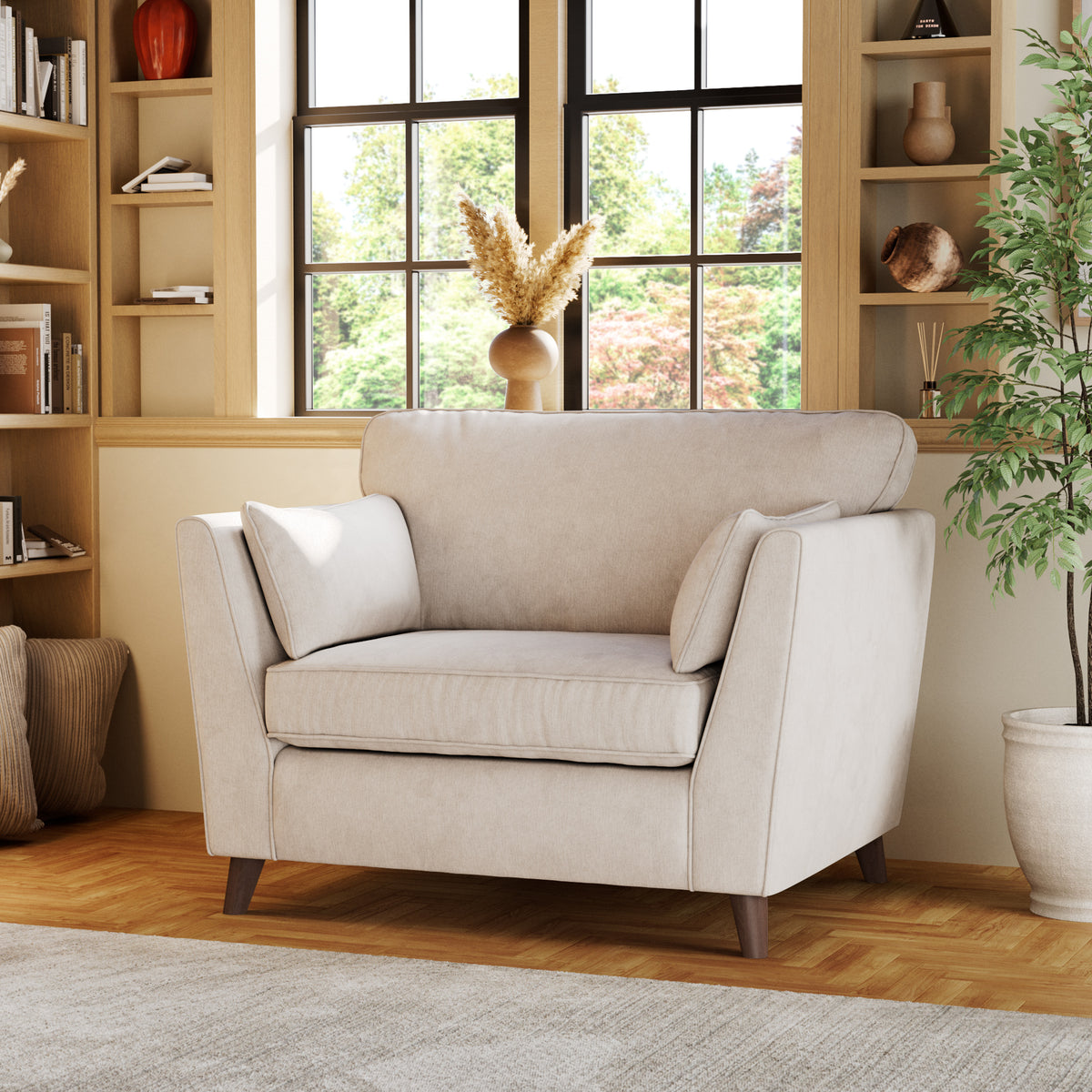 Osten Snuggler Armchair Stone Beech Feet from Roseland Furniture