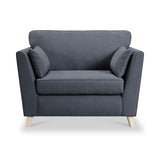 Osten Snuggler Armchair Navy Oak Feet from Roseland Furniture