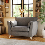 Osten Snuggler Armchair Pewter Oak Feet from Roseland Furniture