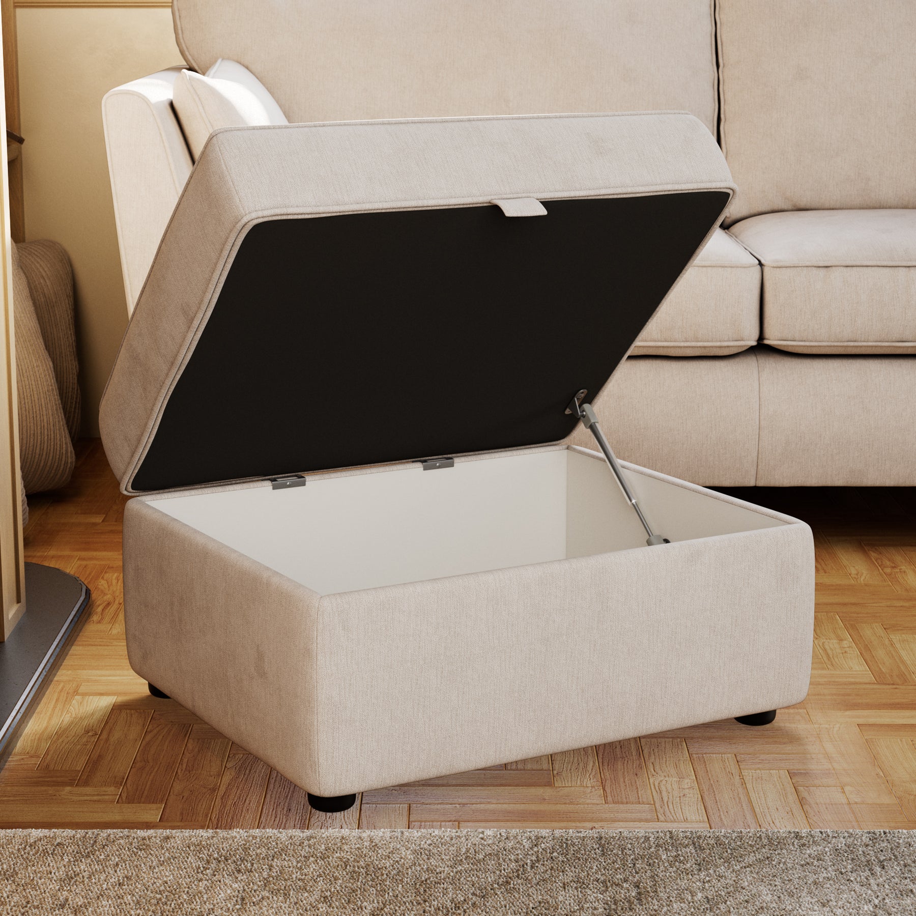 Osten Storage Footstool Stone from Roseland Furniture