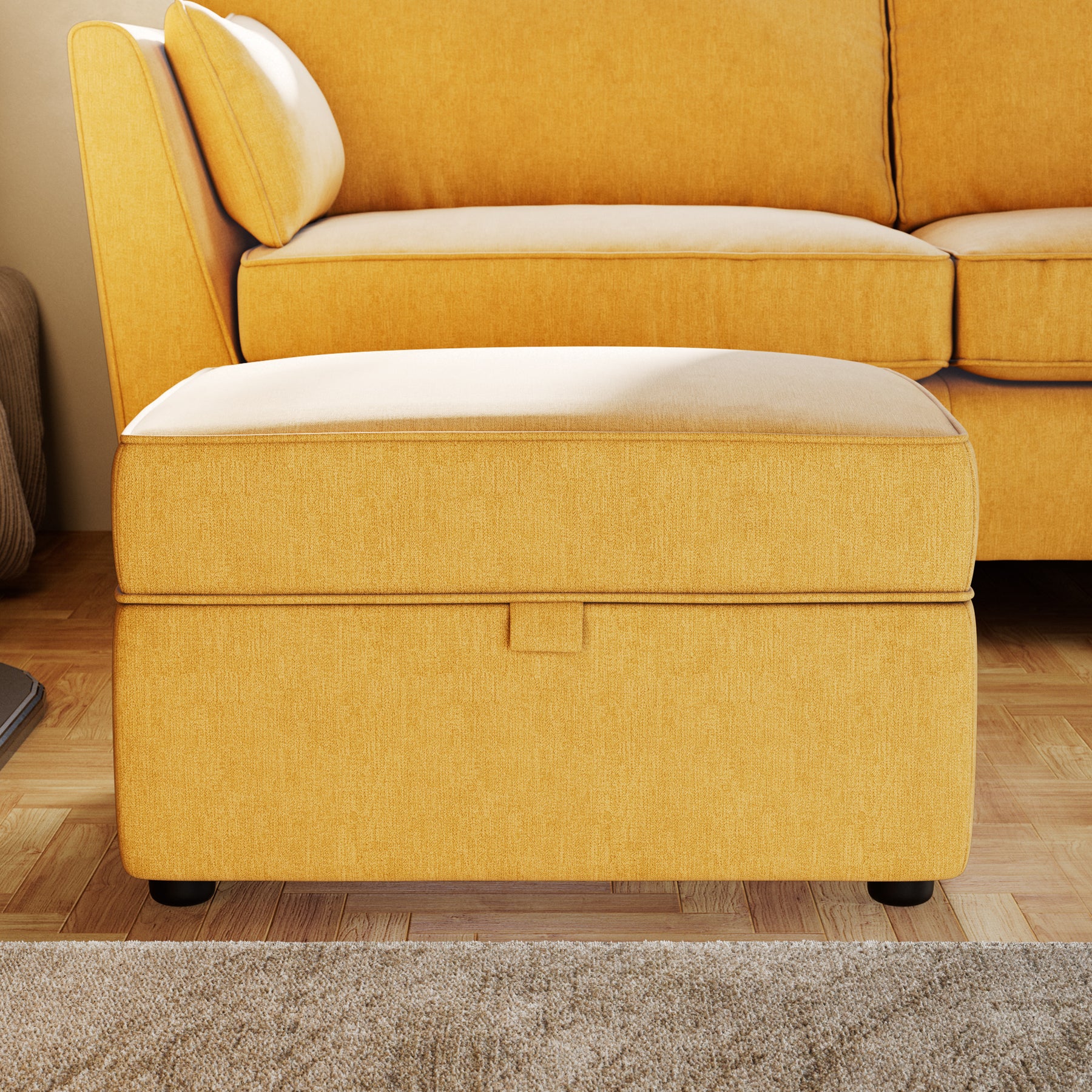 Osten Storage Footstool Lemon from Roseland Furniture