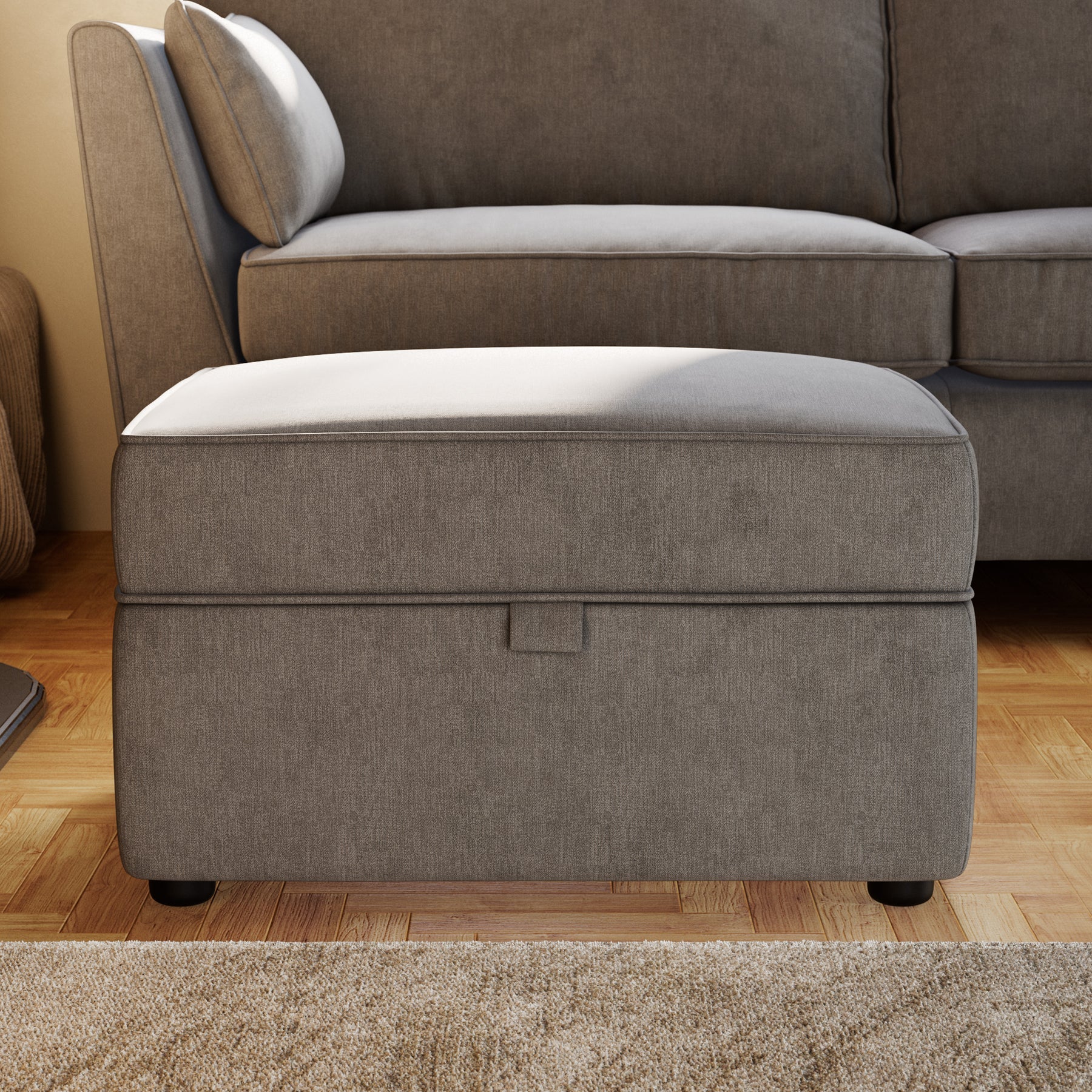 Osten Storage Footstool Pewter from Roseland Furniture