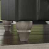 Everett Leather Armchair Green Washed Oak Feet from Roseland Furniture