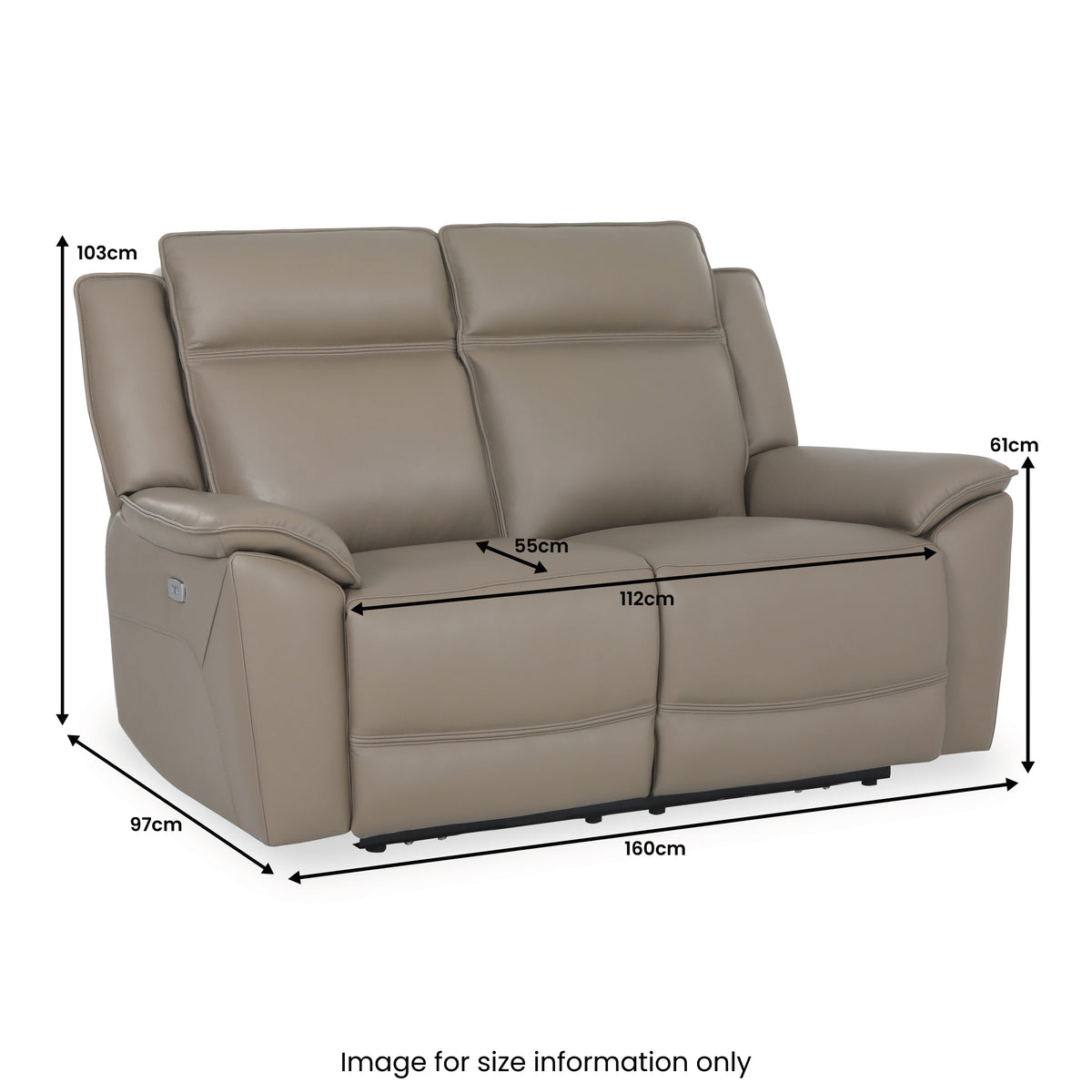 Alden Real Leather Electric Reclining Seater Sofa for Living Room