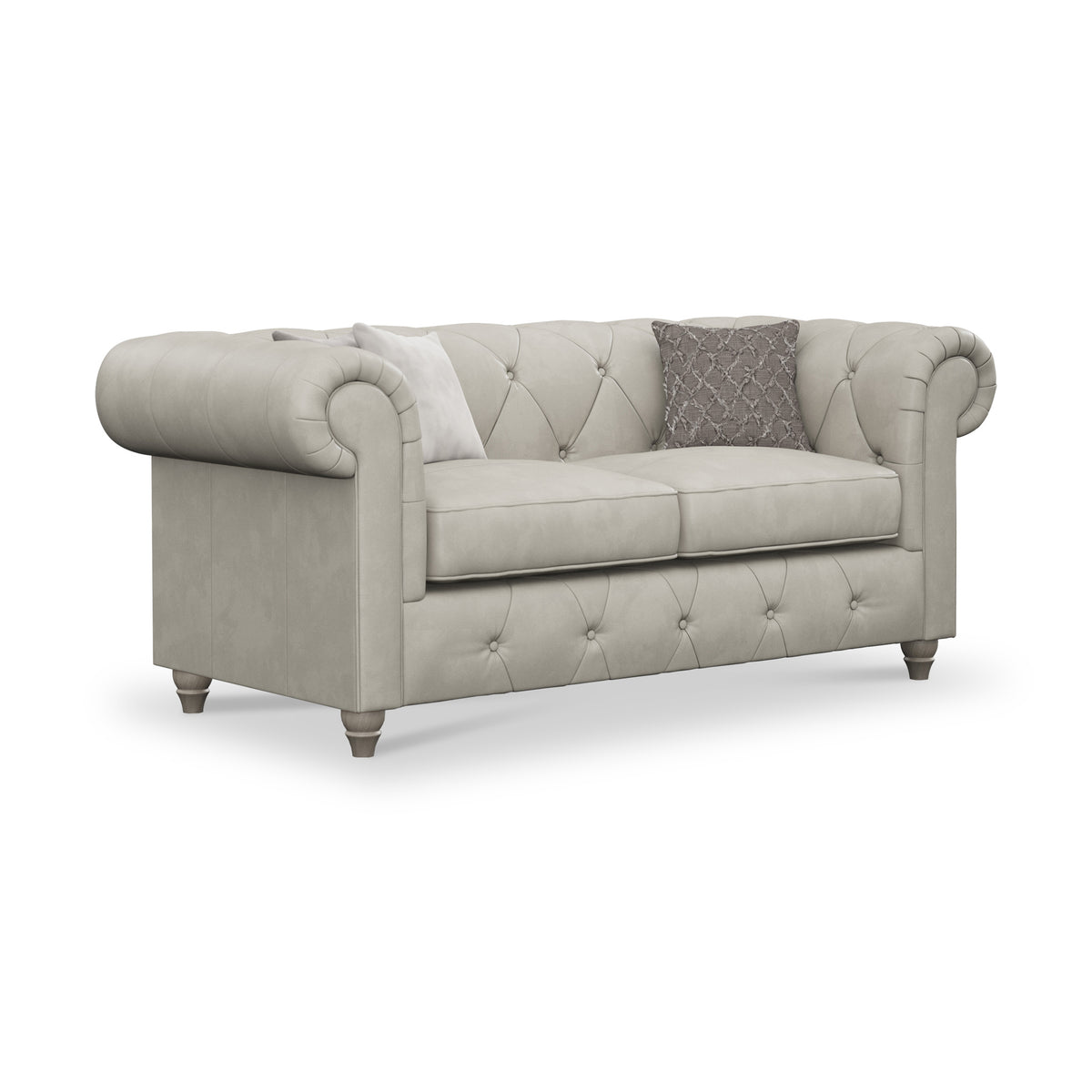 Everett Leather 2 Seater Sofa Cloud Washed Feet from Roseland Furniture