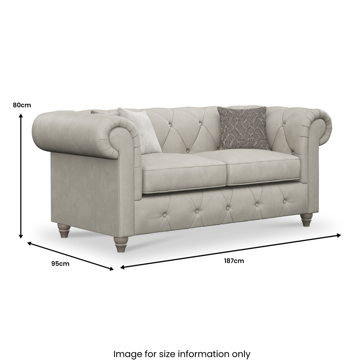 Everett Leather 2 Seater Sofa Cloud Washed Feet from Roseland Furniture