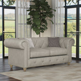 Everett Leather 2 Seater Sofa Cloud Walnut Feet from Roseland Furniture