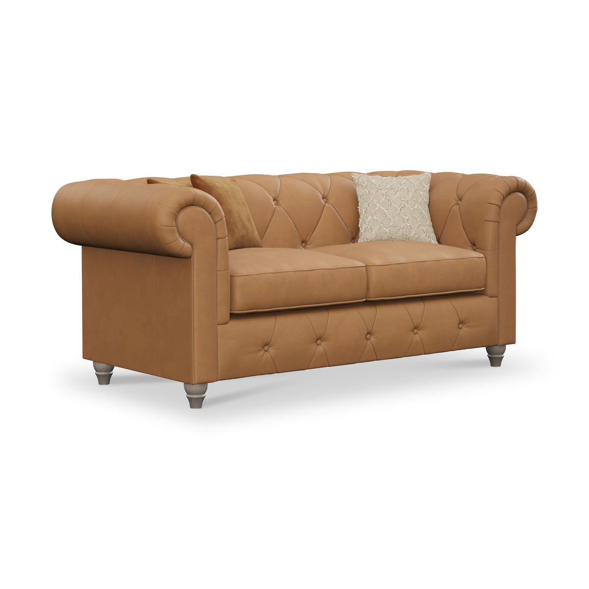 Everett Leather 2 Seater Sofa Saddle Washed Feet from Roseland Furniture