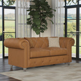 Everett Leather 2 Seater Sofa Saddle Washed Feet from Roseland Furniture