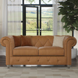Everett Leather 2 Seater Sofa Saddle Washed Feet from Roseland Furniture