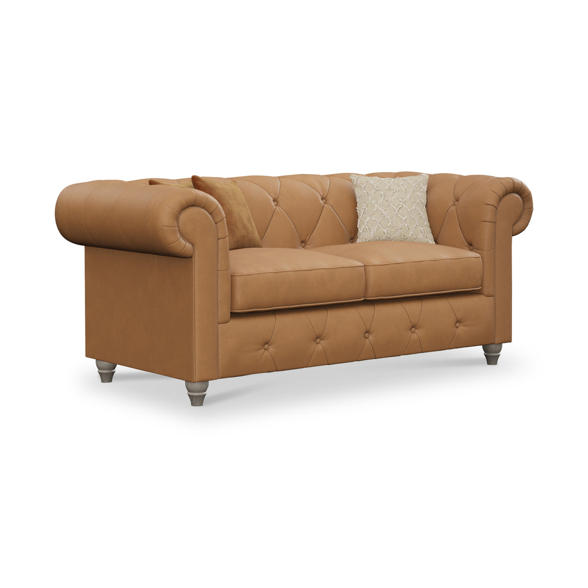 Everett Leather 3 Seater Sofa Saddle Washed Feet from Roseland Furniture