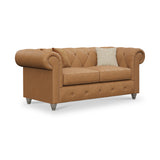 Everett Leather 3 Seater Sofa Saddle Washed Feet from Roseland Furniture