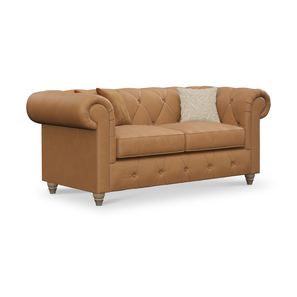 Everett Leather 3 Seater Sofa Saddle Walnut Feet from Roseland Furniture