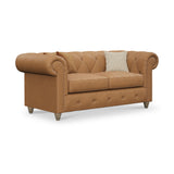 Everett Leather 3 Seater Sofa Saddle Walnut Feet from Roseland Furniture