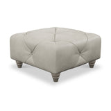 Everett Leather Footstool Cloud Washed Feet from Roseland Furniture