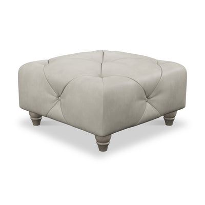 Everett Leather Button Top Footstool