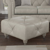 Everett Leather Footstool Cloud Washed Feet from Roseland Furniture