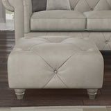 Everett Leather Footstool Cloud Washed Feet from Roseland Furniture