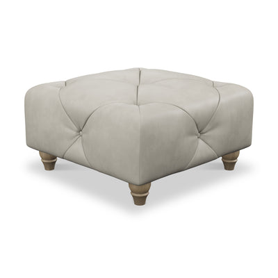 Everett Leather Button Top Footstool