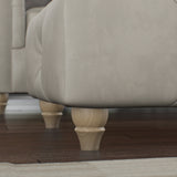 Everett Leather Footstool Cloud Walnut Feet from Roseland Furniture