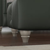 Everett Leather Footstool Green Walnut Feet from Roseland Furniture