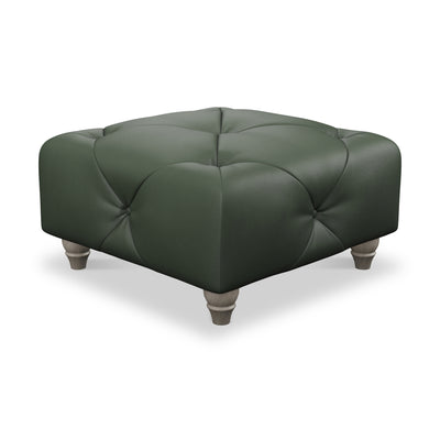 Everett Leather Button Top Footstool