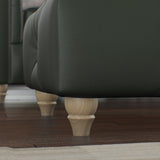 Everett Leather Footstool Green Washed Feet from Roseland Furniture