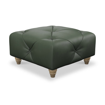 Everett Leather Button Top Footstool
