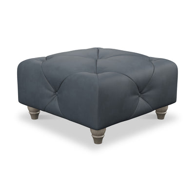 Everett Leather Button Top Footstool