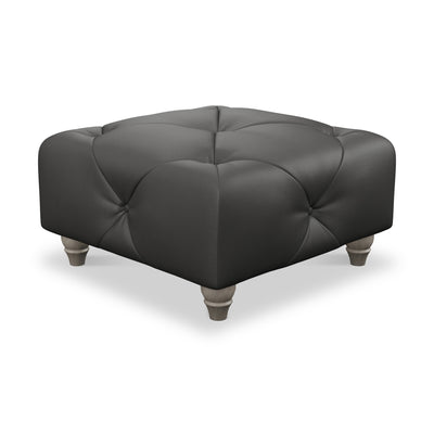 Everett Leather Button Top Footstool