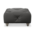Everett Leather Footstool Raven Washed Feet from Roseland Furniture