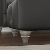 Everett Leather Footstool Raven Washed Feet from Roseland Furniture
