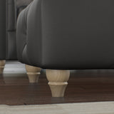 Everett Leather Footstool Raven Walnut Feet from Roseland Furniture