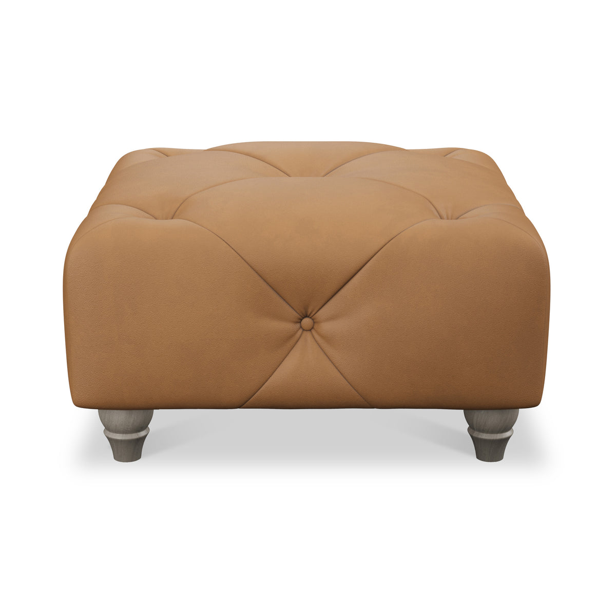 Everett Leather Footstool Saddle Washed Feet from Roseland Furniture