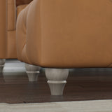Everett Leather Footstool Saddle Washed Feet from Roseland Furniture