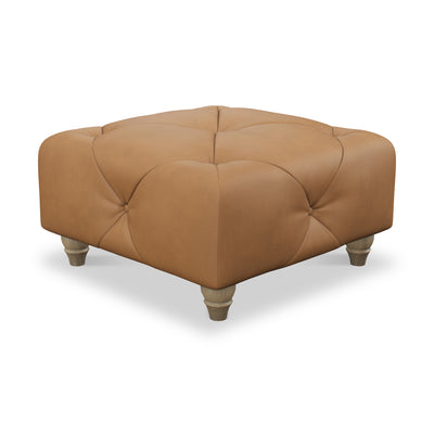Everett Leather Button Top Footstool