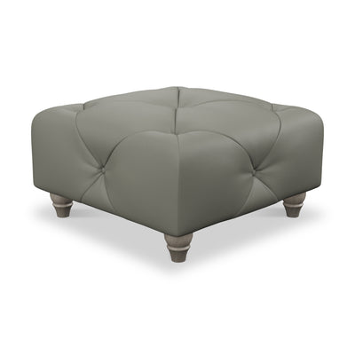 Everett Leather Button Top Footstool