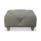 Everett Leather Footstool Stone Washed Feet from Roseland Furniture