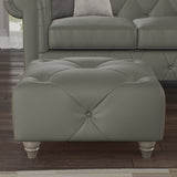 Everett Leather Footstool Stone Washed Feet from Roseland Furniture