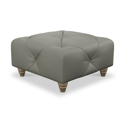 Everett Leather Button Top Footstool