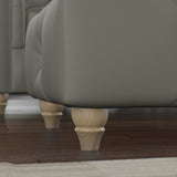 Everett Leather Footstool Stone Walnut Feet from Roseland Furniture