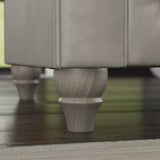 Everett Leather Sofa Cloud Grey Washed Oak from Roseland Furniture