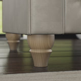 Everett Leather Armchair Cloud Grey Walnut Feet from Roseland Furniture